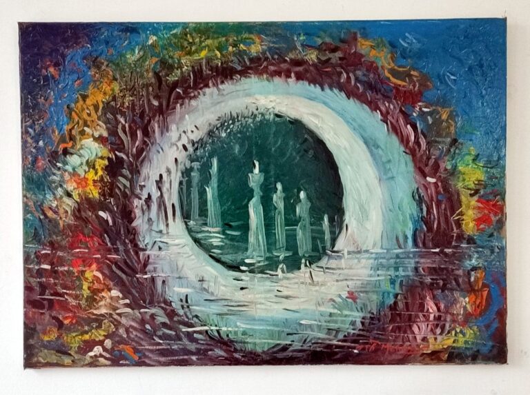 Ființe interdimensionale - pictură în ulei pe pânză, Monea Teofil