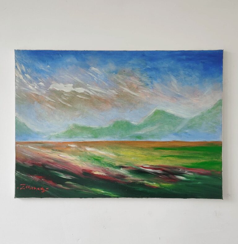 În miez de zi - pictură în ulei pe pânză, Monea Teofil