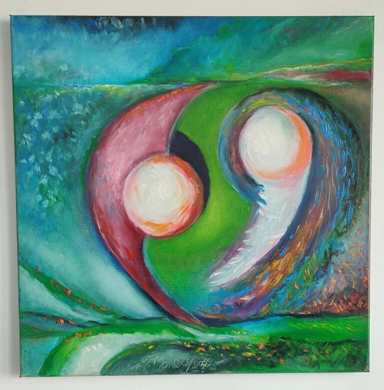 Yin si Yang - pictură în ulei pe pânză, Monea Teofil