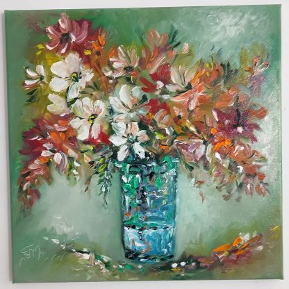 Armonie florală - pictură în ulei pe pânză, Monea Teofil