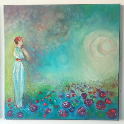 Bucurie - pictură în ulei pe pânză, Monea Teofil