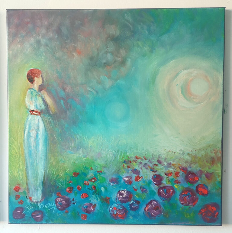 Bucurie Bucurie - pictură în ulei pe pânză, Monea Teofil