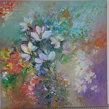 Bucurie florală - pictură în ulei pe pânză, Monea Teofil