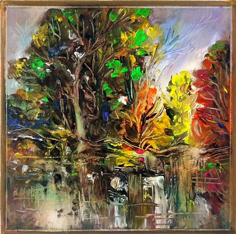 Peisaj de toamnă - pictură în ulei pe pânză, Monea Teofil