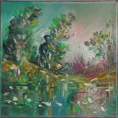 La lac - pictură în ulei pe pânză, Monea Teofil