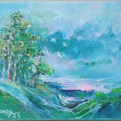 Laguna albastră - pictură în ulei pe pânză, Monea Teofil