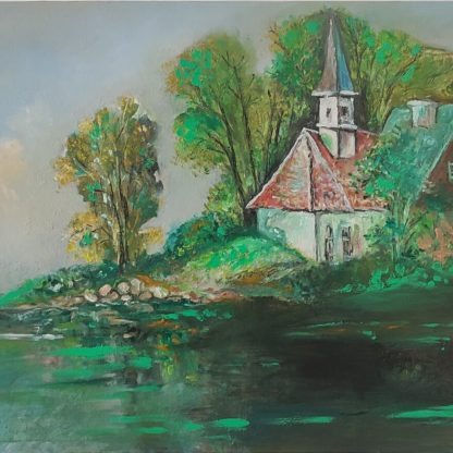 Sanctuarul Apei Calme" - pictură în ulei pe pânză, Monea Teofil