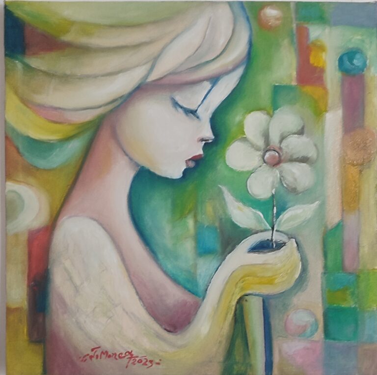 IMG_20231023_195452 Visul inocent" - pictură în ulei pe pânză, Monea Teofil