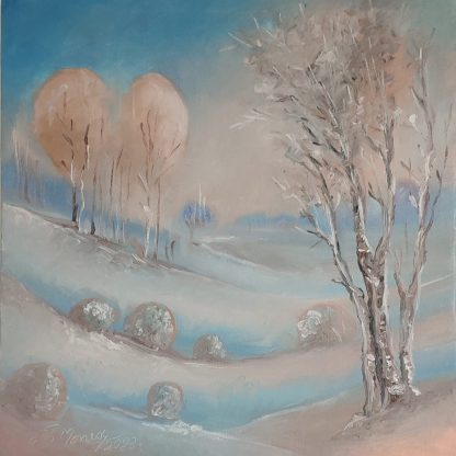 Serenada zăpezii" - pictură în ulei pe pânză, Monea Teofil