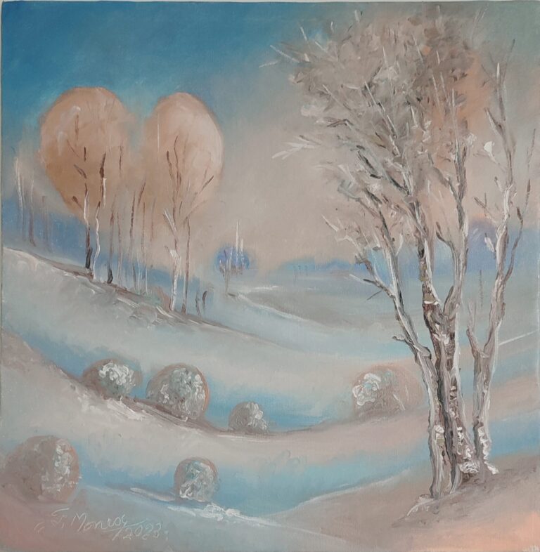 Serenada zăpezii" - pictură în ulei pe pânză, Monea Teofil