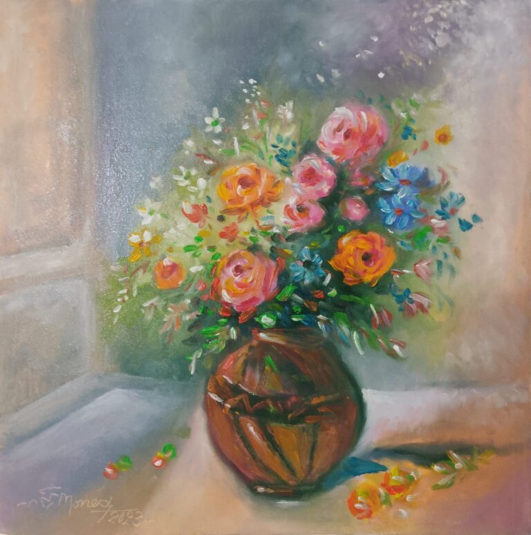 Înflorirea sentimentelor" - pictură în ulei pe pânză, Monea Teofil