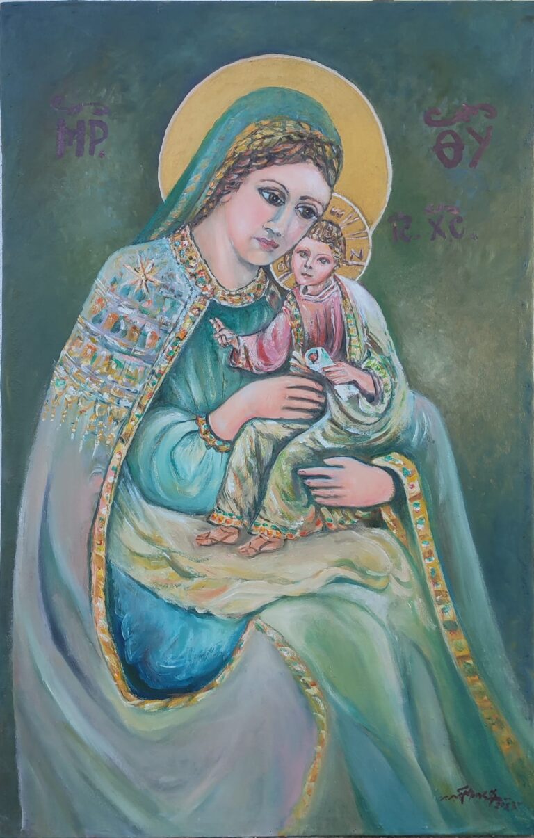 icoana Îmbrățișarea eternă" - icoană pictată în ulei pe pânză - pictură în ulei pe pânză, Monea Teofil
