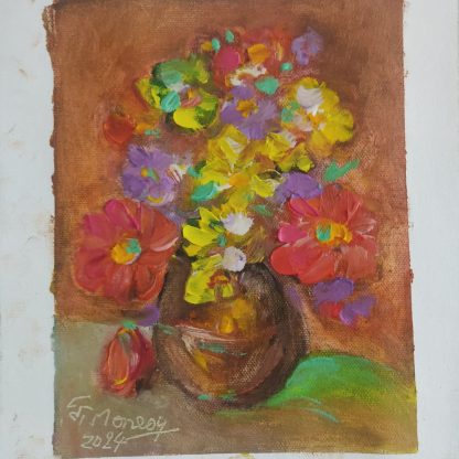 Flori - pictură în ulei pe pânză, Monea Teofil