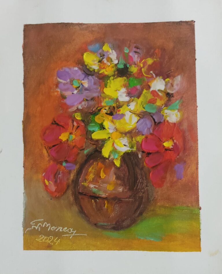 Flori - pictură în ulei pe pânză, Monea Teofil