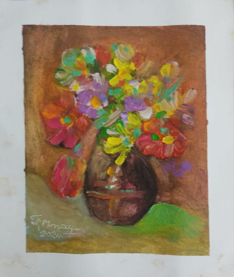 Flori - pictură în ulei pe pânză, Monea Teofil