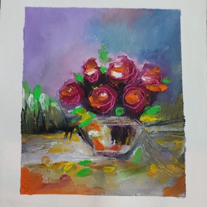 Flori - pictură în ulei pe pânză, Monea Teofil