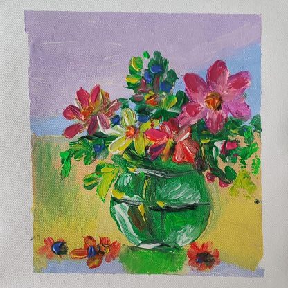 Flori - pictură în ulei pe pânză, Monea Teofil