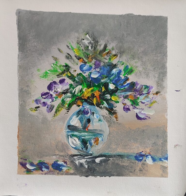 Flori - pictură în ulei pe pânză, Monea Teofil