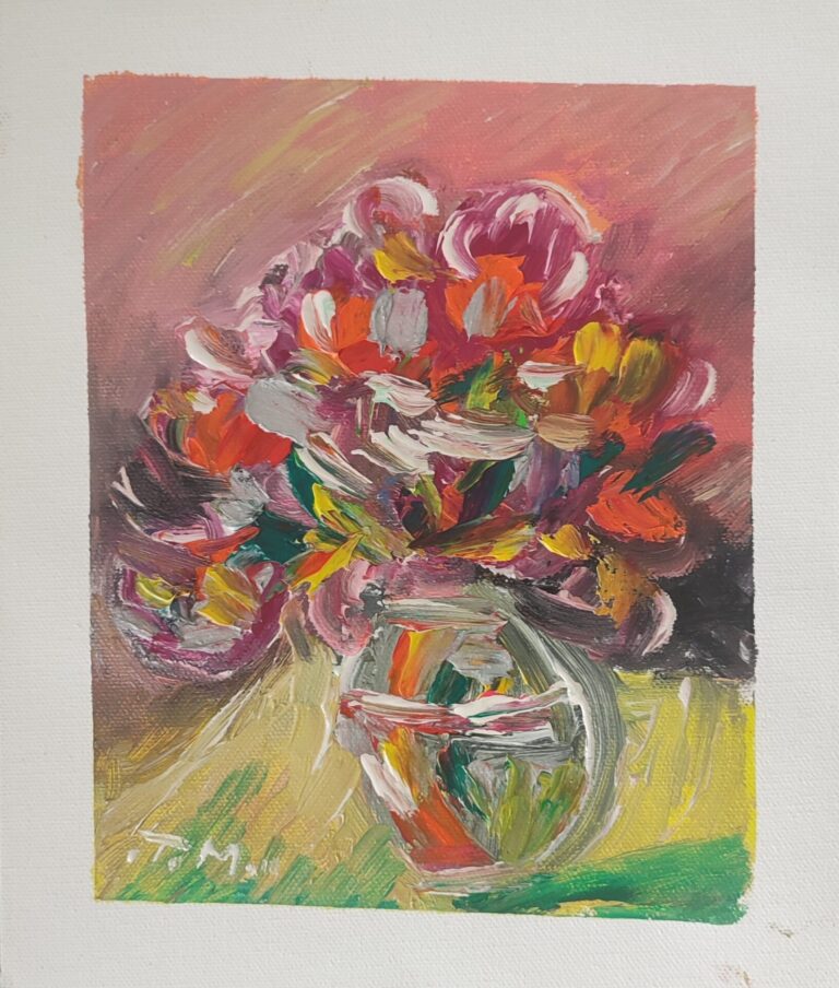 Flori - pictură în ulei pe pânză, Monea Teofil