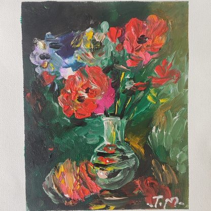 Flori - pictură în ulei pe pânză, Monea Teofil