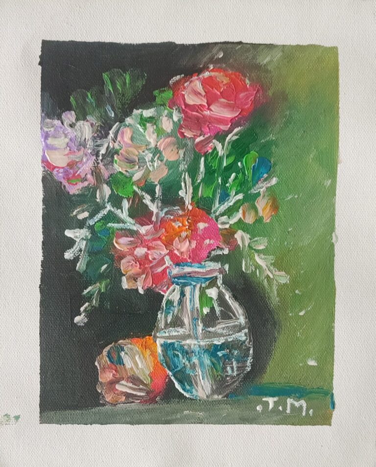Flori - pictură în ulei pe pânză, Monea Teofil