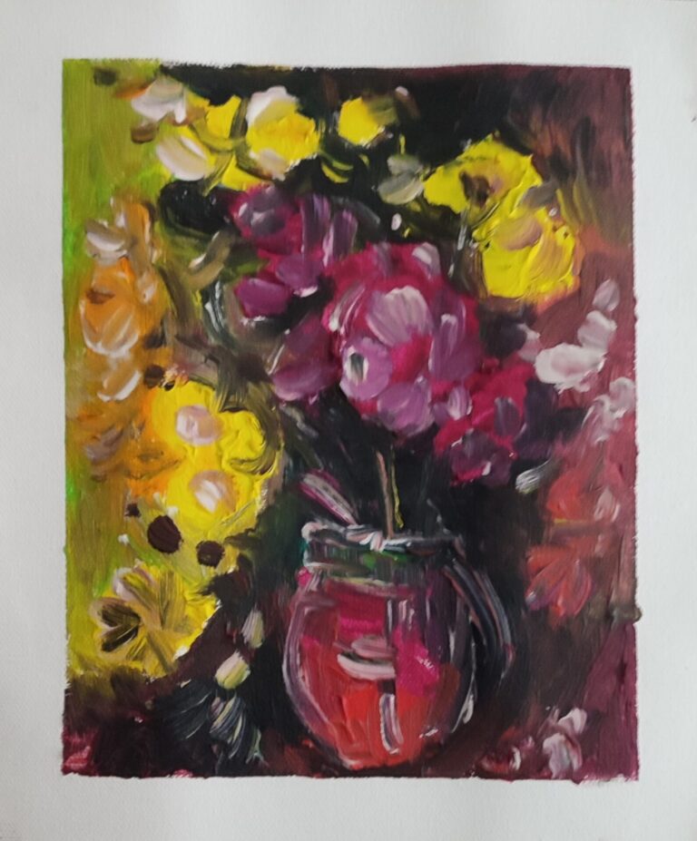 Flori - pictură în ulei pe pânză, Monea Teofil