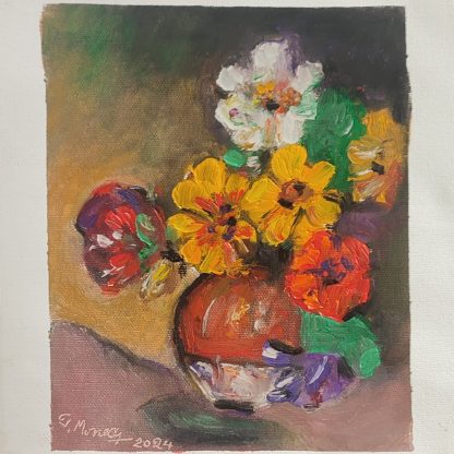 Flori - pictură în ulei pe pânză, Monea Teofil