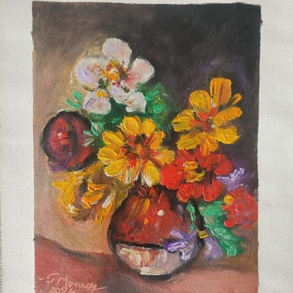 Flori - pictură în ulei pe pânză, Monea Teofil