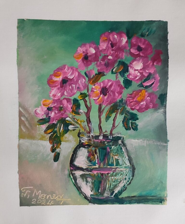 Flori - pictură în ulei pe pânză, Monea Teofil