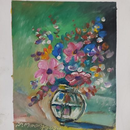 Flori - pictură în ulei pe pânză, Monea Teofil