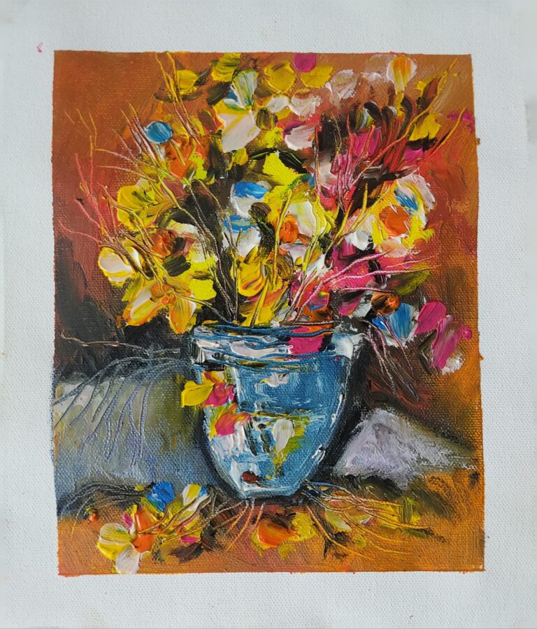flori 2 Flori - pictură în ulei pe pânză, Monea Teofil