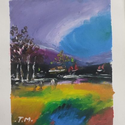 Peisaj - pictură în ulei pe pânză, Monea Teofil