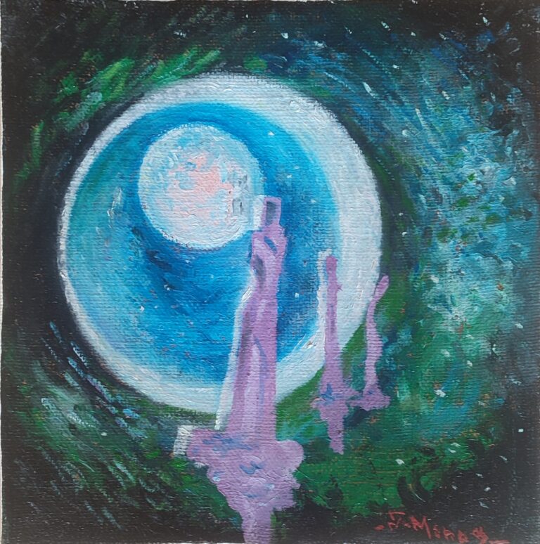 IMG_20240317_140209 Spirala misterelor lunare" - pictură în ulei pe pânză, Monea Teofil