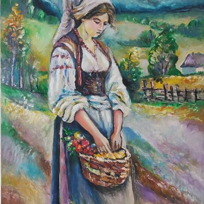 Liniștea recoltei dinaintea furtunii" - pictură în ulei pe pânză, Monea Teofil