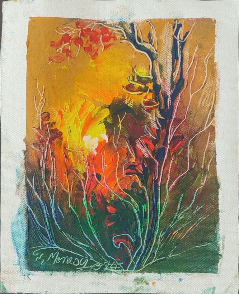 Picturi în ulei pe pânză 15 x 15/17 cm - iunie 2024 - Set 8 - pictură în ulei pe pânză, Monea Teofil