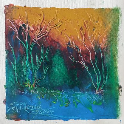 Picturi în ulei pe pânză 15 x 15 cm - iunie 2024 - Set 9 - pictură în ulei pe pânză, Monea Teofil