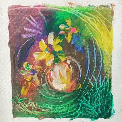 Picturi în ulei pe pânză 15 x 15 cm - iunie 2024 - Set 9 - pictură în ulei pe pânză, Monea Teofil