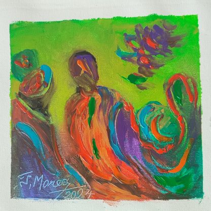 Picturi în ulei pe pânză 15 x 15 cm - iunie 2024 - Set 10 - pictură în ulei pe pânză, Monea Teofil