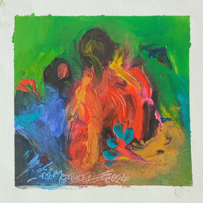 Picturi în ulei pe pânză 15 x 15 cm - iunie 2024 - Set 10 - pictură în ulei pe pânză, Monea Teofil