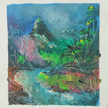 Picturi în ulei pe pânză 15 x 15 cm - iunie 2024 - Set 10 - pictură în ulei pe pânză, Monea Teofil