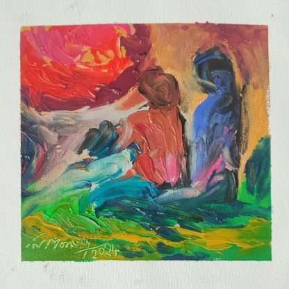Picturi în ulei pe pânză 15 x 15 cm - iunie 2024 - Set 10 - pictură în ulei pe pânză, Monea Teofil
