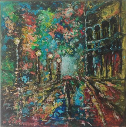 Vechiul oraș - pictură în ulei pe pânză, Monea Teofil
