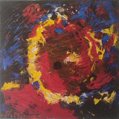 Focul primordial - pictură în ulei pe pânză, Monea Teofil