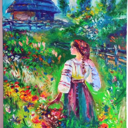 Grădina de culori" - pictură în ulei pe pânză, Monea Teofil