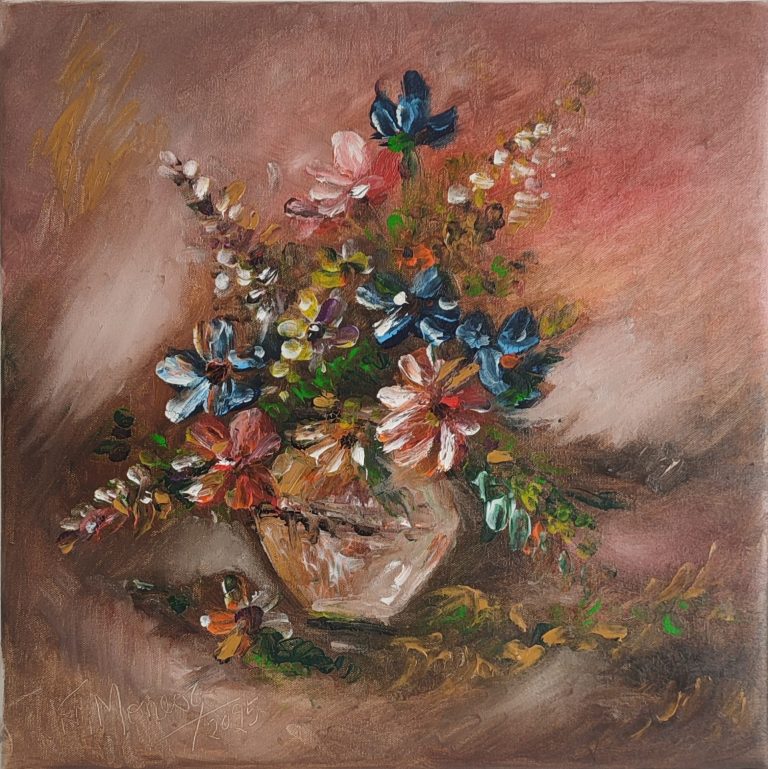 Blândețe florală" - pictură în ulei pe pânză, Monea Teofil