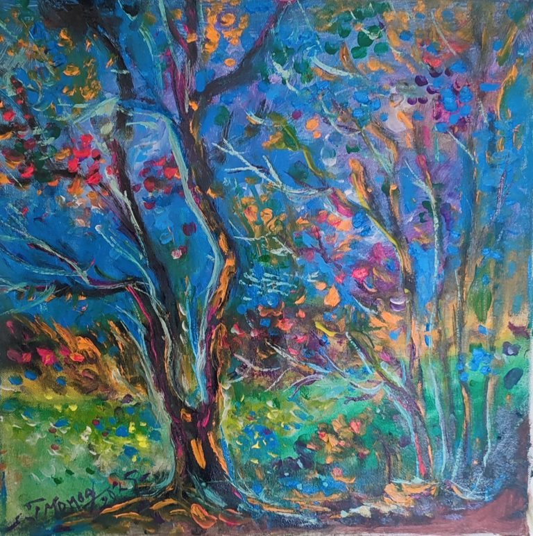 Noapte de azur" - pictură în ulei pe pânză, Monea Teofil