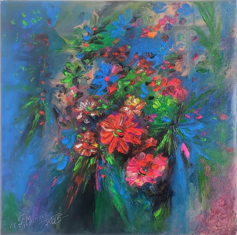 Poezia florilor" - pictură în ulei pe pânză, Monea Teofil
