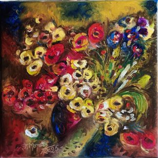 "Sărbătoarea florilor" - Pictură în ulei pe pânză