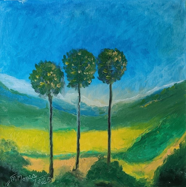 pictura 5 Străjerii văii" - pictură în ulei pe pânză, Monea Teofil