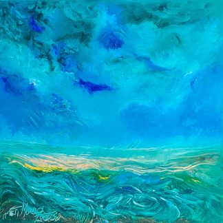 "Ocean fluid" - Pictură în ulei pe pânză